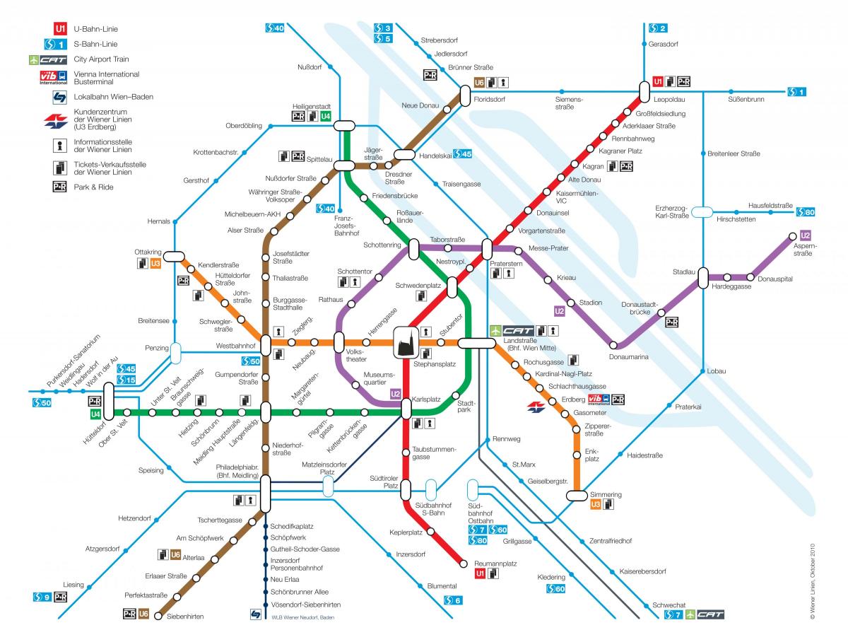 Dunaj Metro Zemljevid Dunaj Avstrija Zemljevid Podzemne
