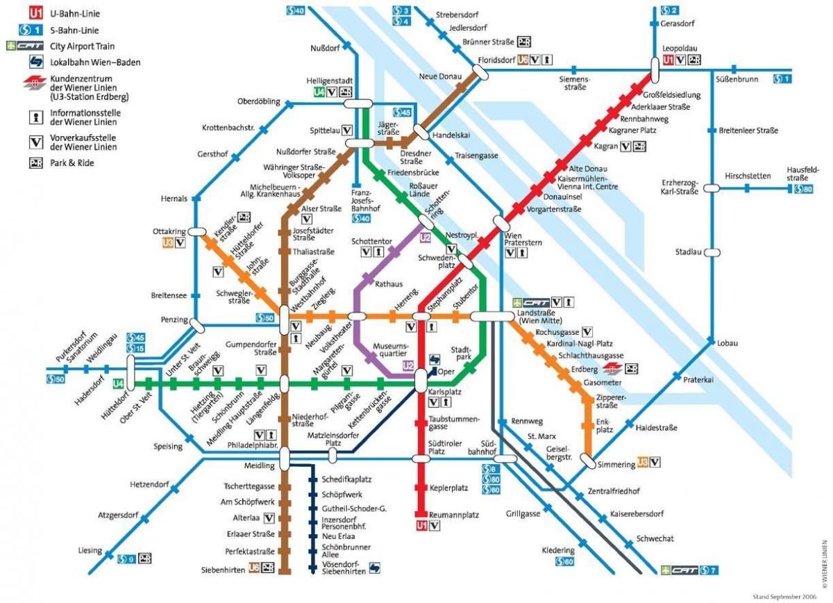 Wien javnega prevoza zemljevid