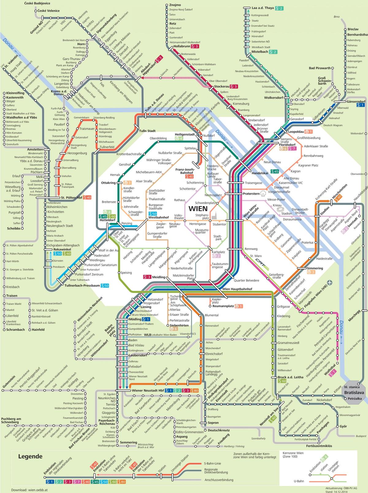 Dunaju mestni promet zemljevid