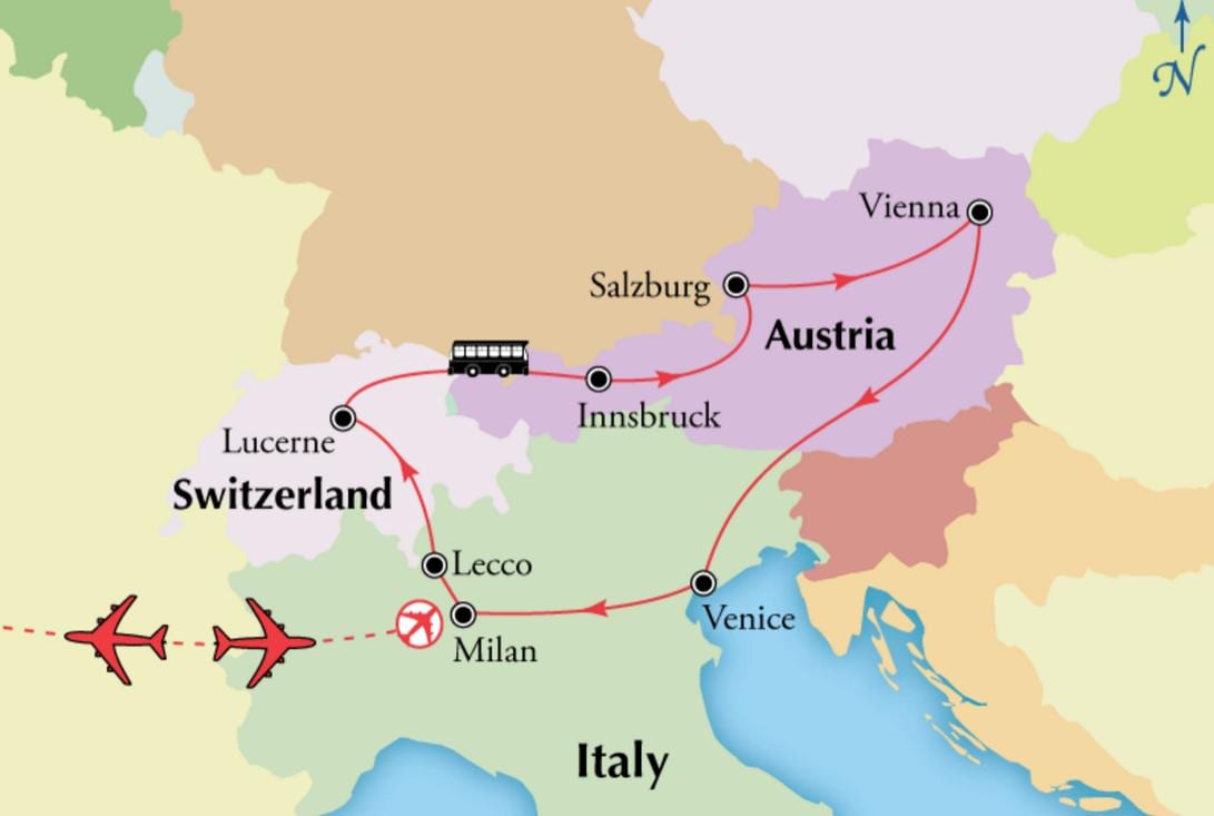 Zemljevid Dunaja switzerlan
