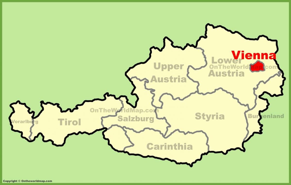 Wien Avstrija zemljevid