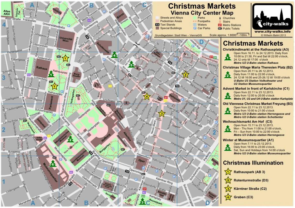 Zemljevid Dunaja božič market
