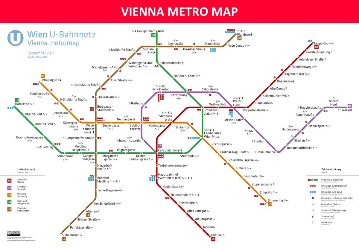 Zemljevid Dunaja metro aplikacije