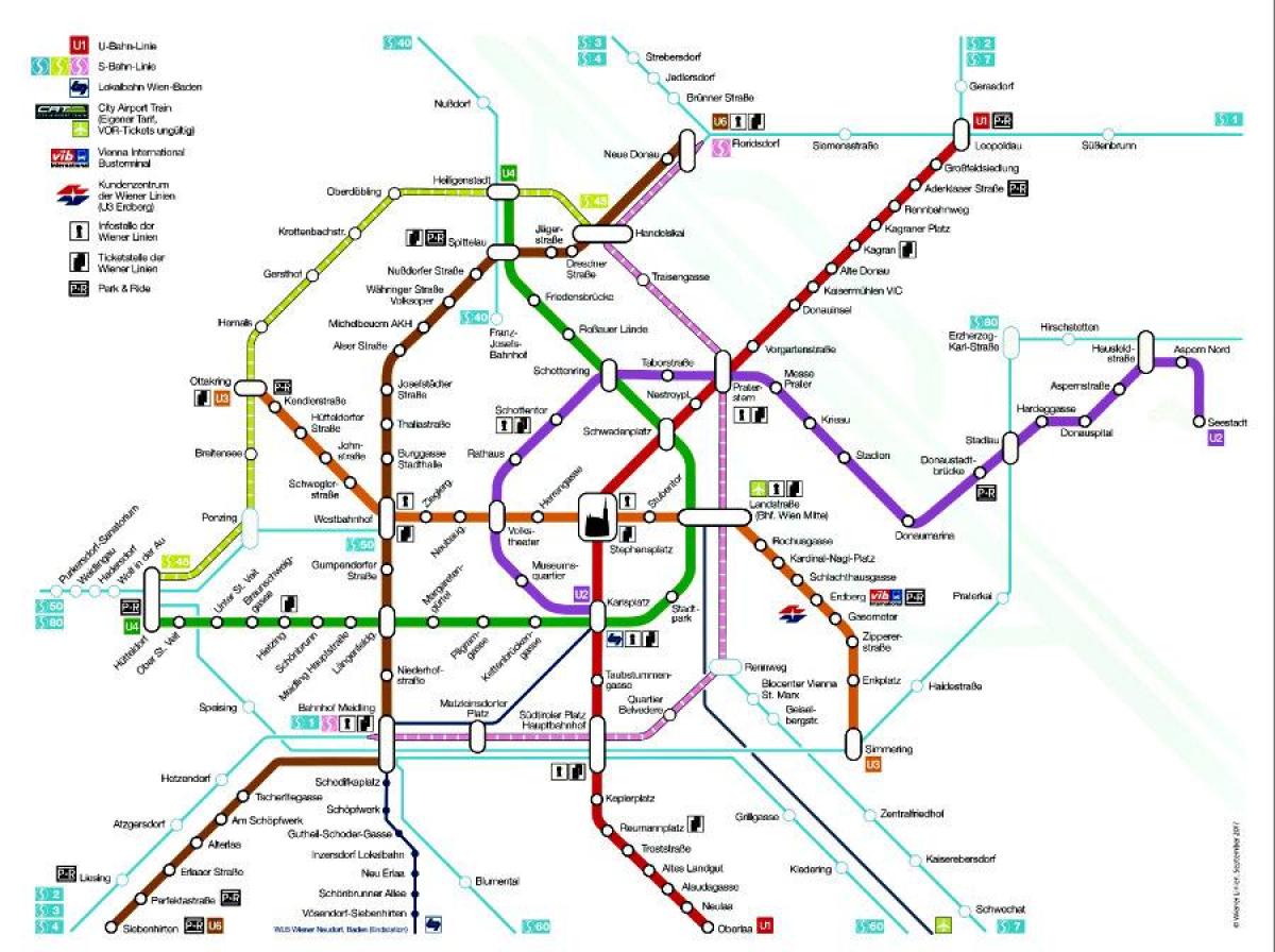 Dunaj metro postaje zemljevid