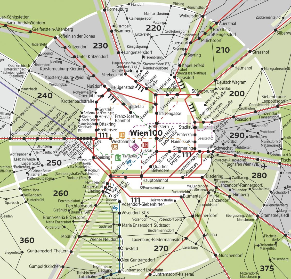 Wien pas 100 zemljevid