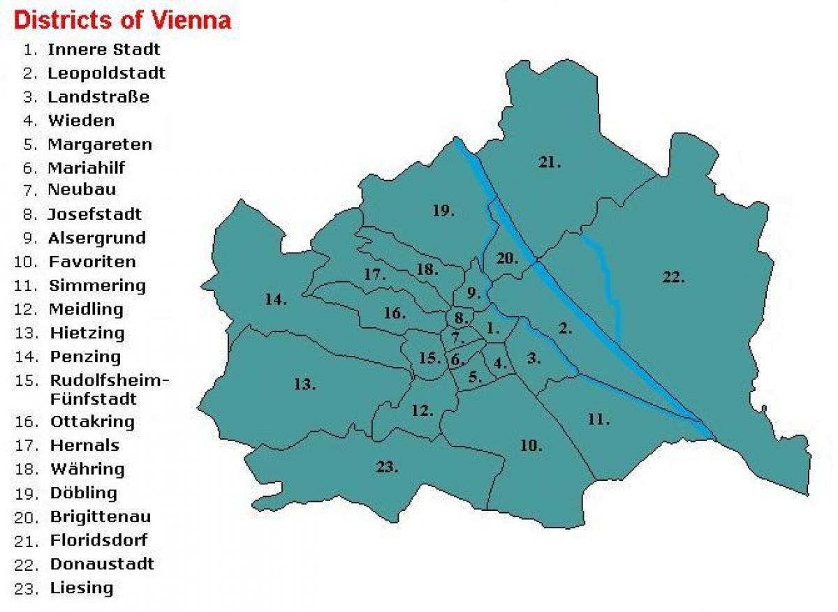Wien okolišev zemljevid