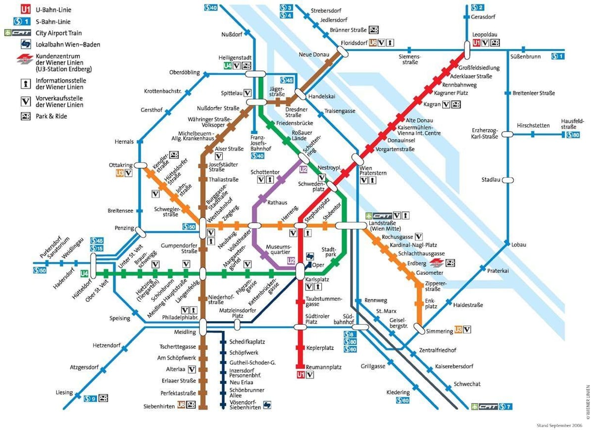 Dunaj Avstrija metro zemljevid
