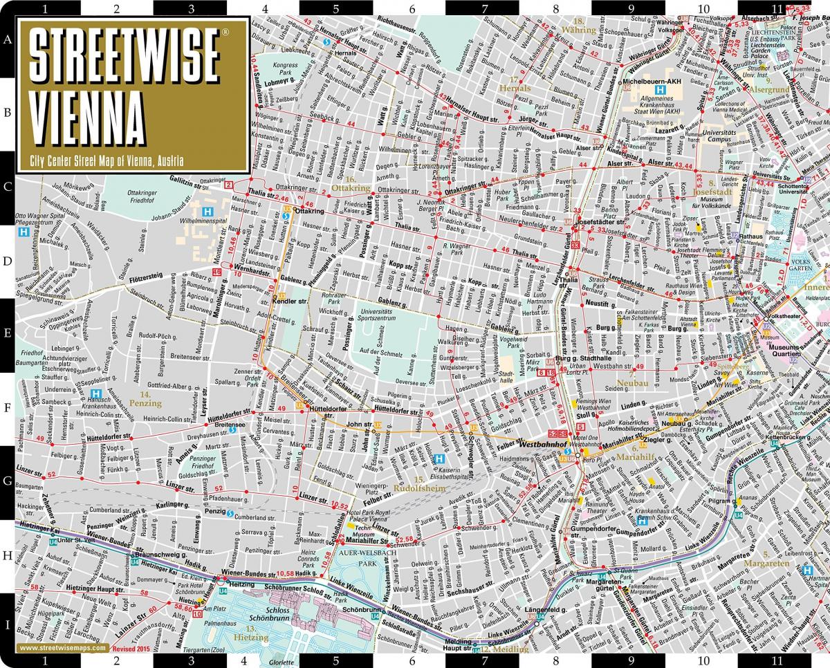 Zemljevid streetwise Dunaju
