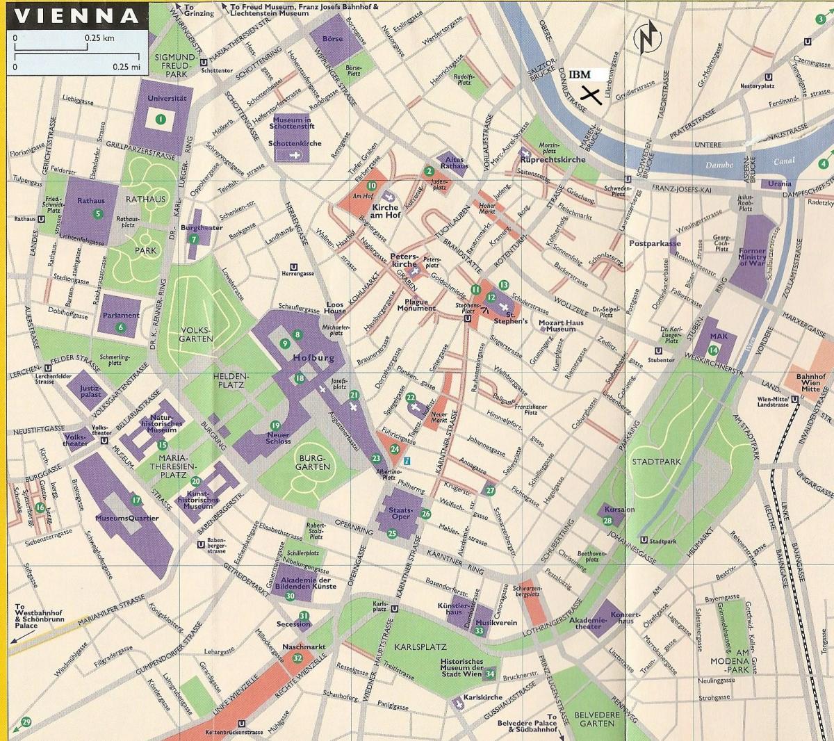 Zemljevid veleblagovnice na Dunaju 
