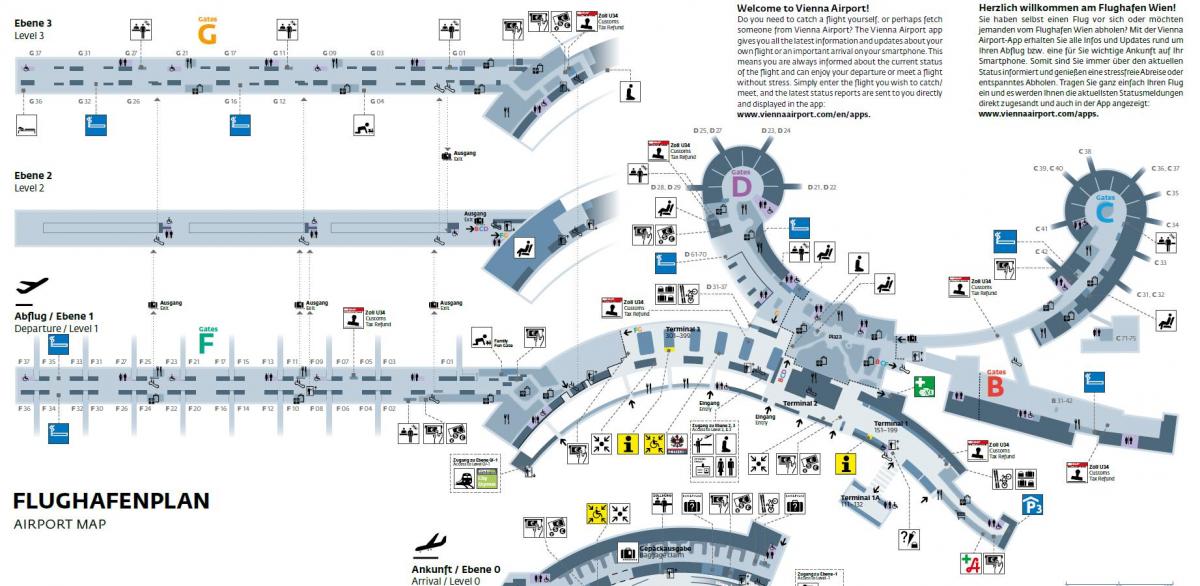 Dunaj Avstrija letališče zemljevid