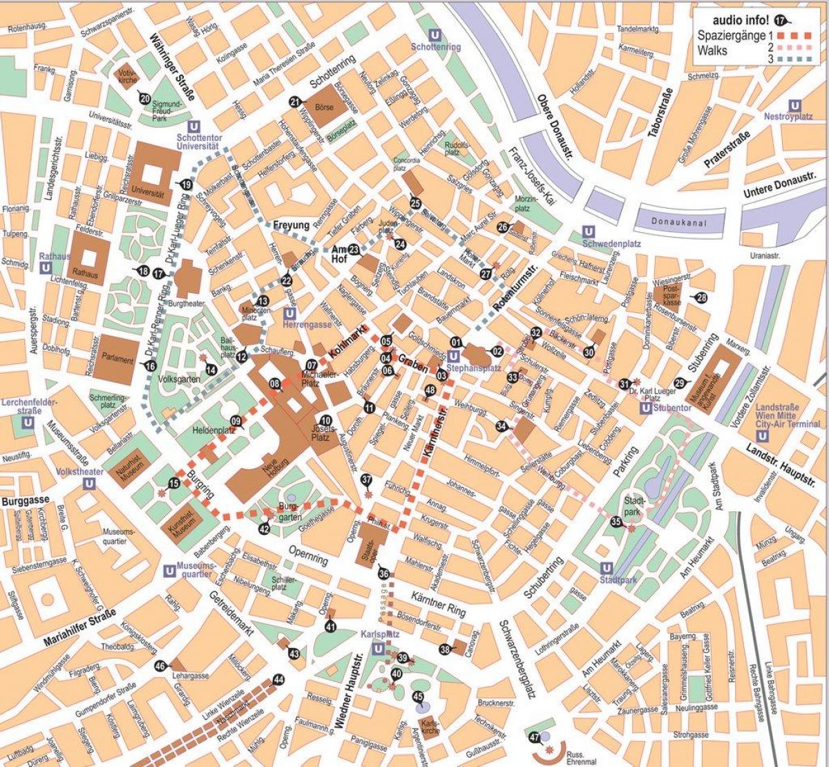 Zemljevid Wien center