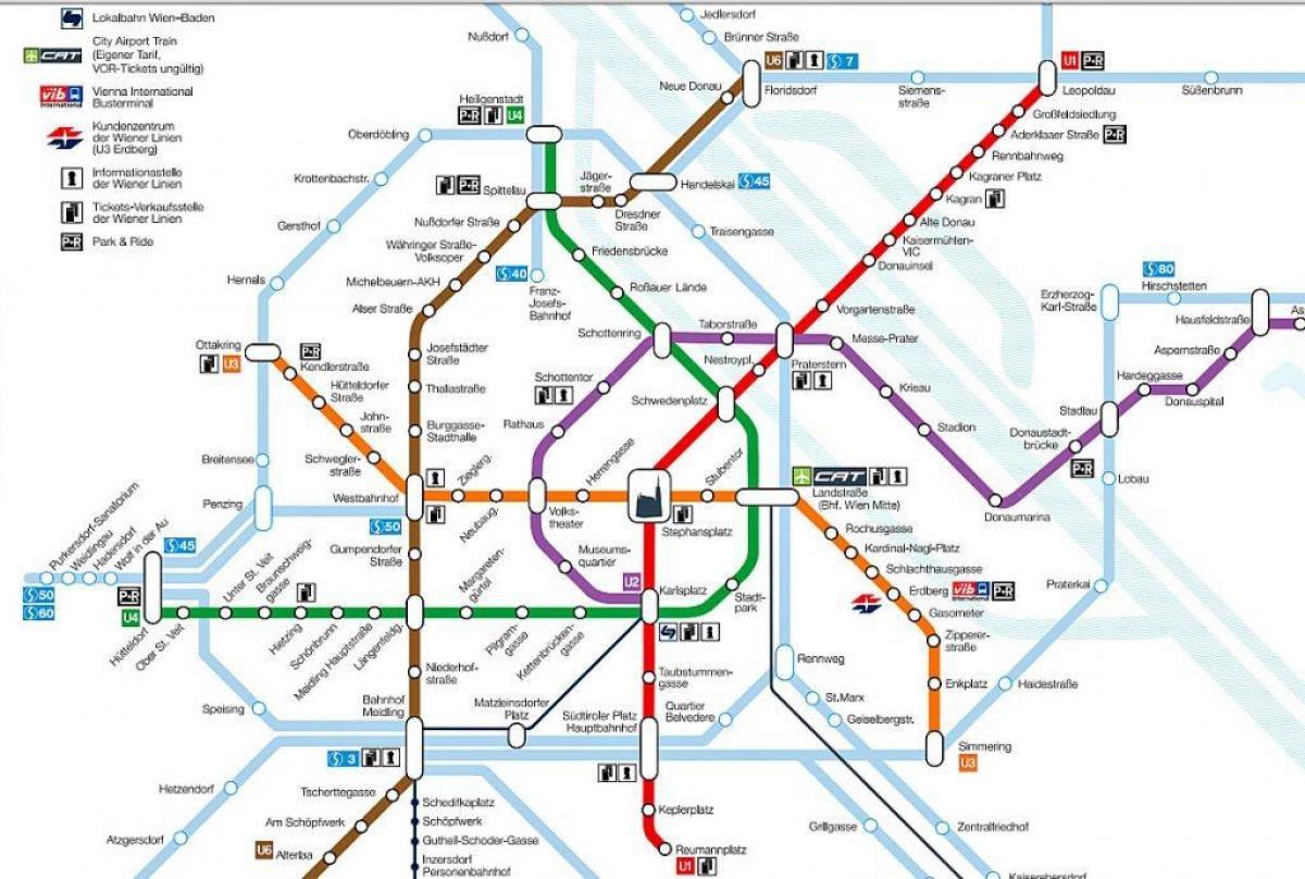 Wien zemljevid podzemne železnice