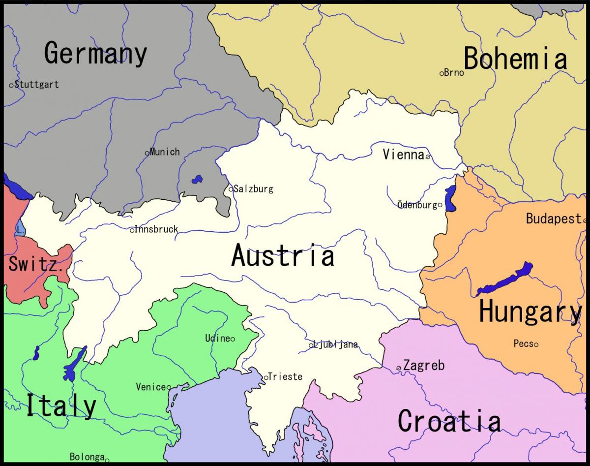 zemljevid Dunaja in okolice