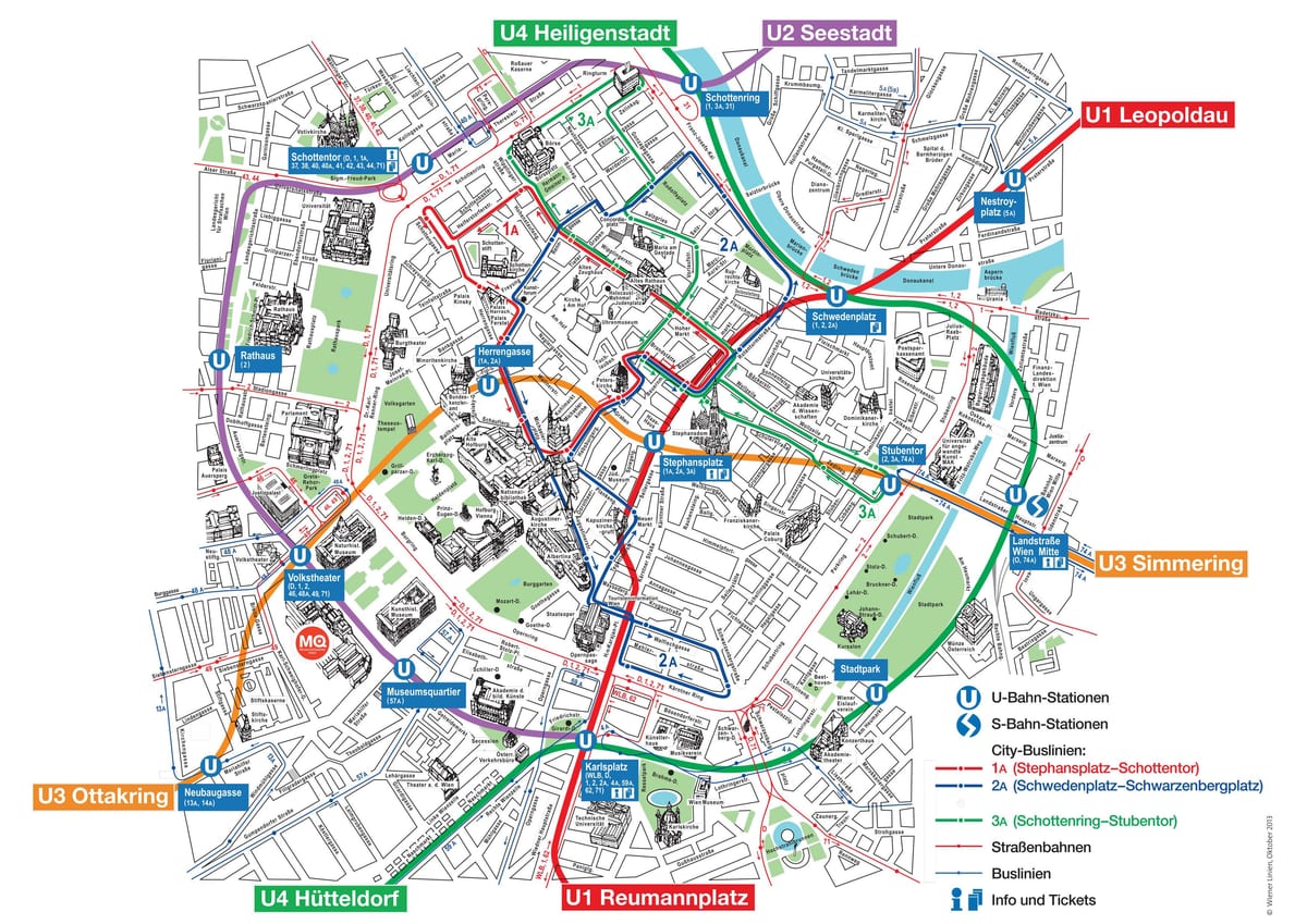 Wien turistični zemljevid