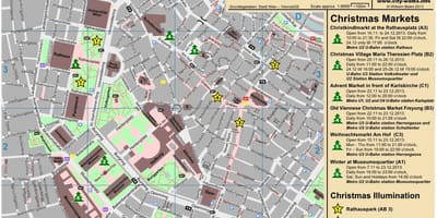 Zemljevid Dunaja božič market