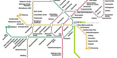 Dunaj letališča, železniške postaje zemljevid