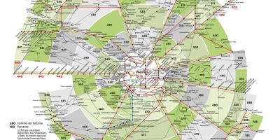 Zemljevid Dunaja metro območje 100