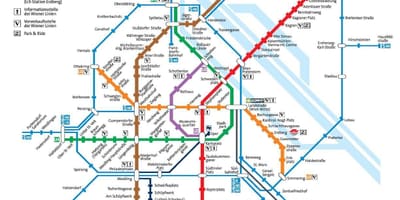 Dunaj metro zemljevid polni velikosti
